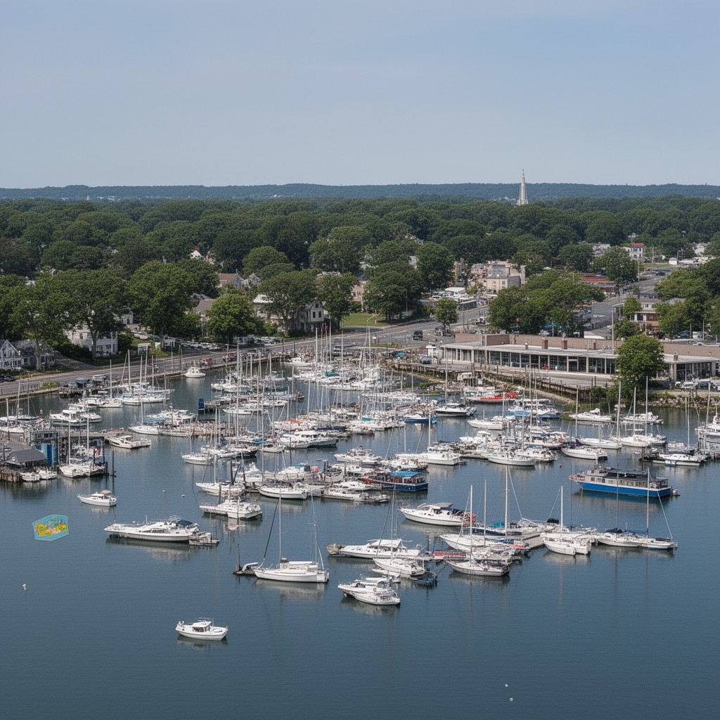 AI-generated illustration of Northport Harbor