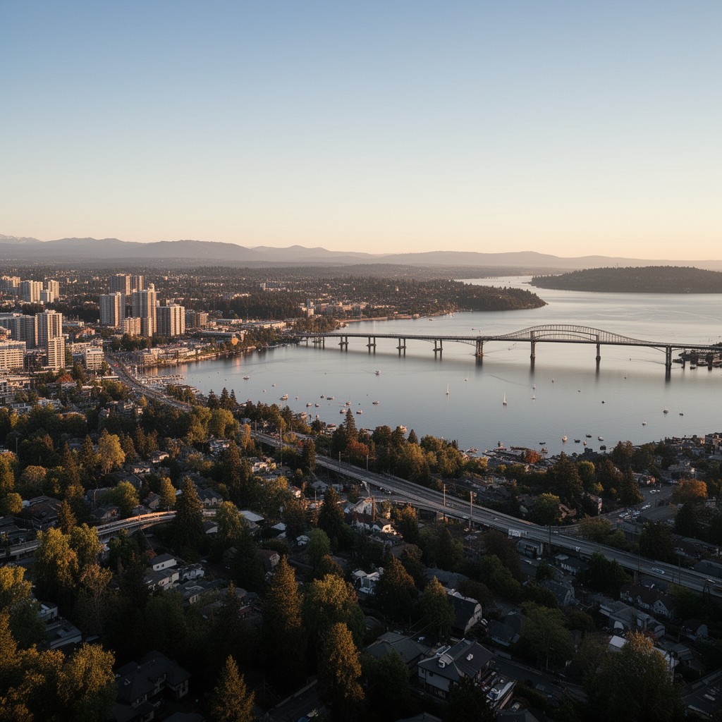 AI-generated illustration of Lake Washington