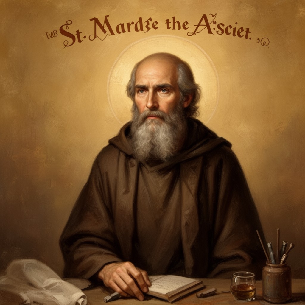 AI-generated illustration of St. Mark the Ascetic