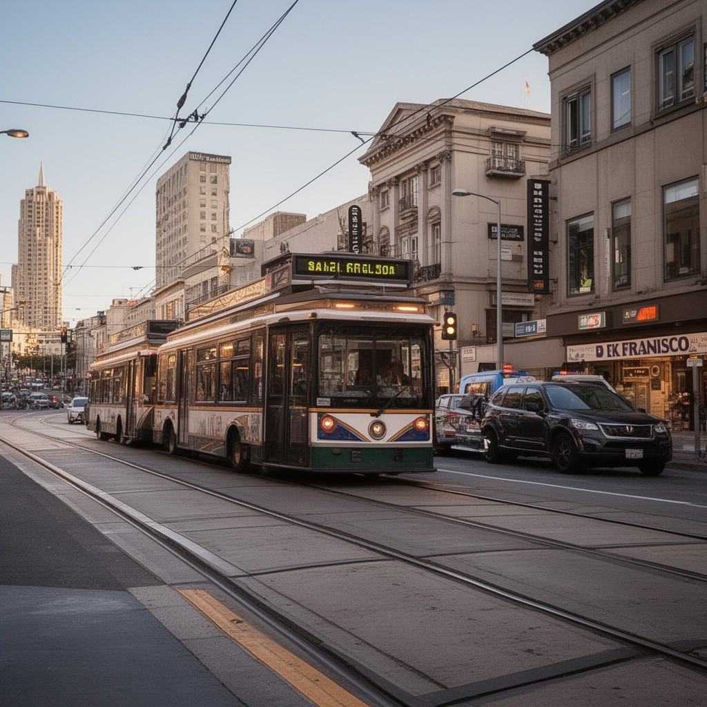 AI-generated illustration of San Francisco Muni