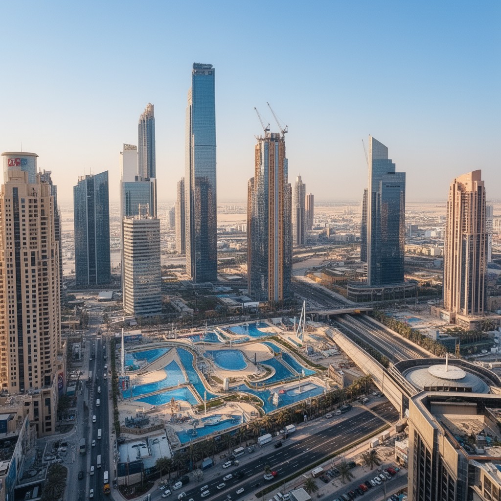 AI-generated illustration of Dubai Media City