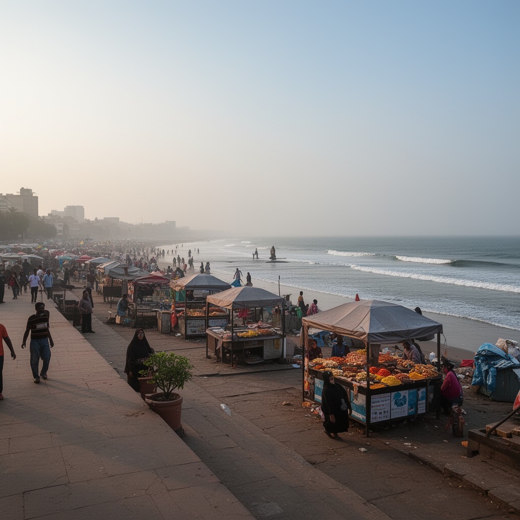 AI-generated illustration of Chowpatty Beach