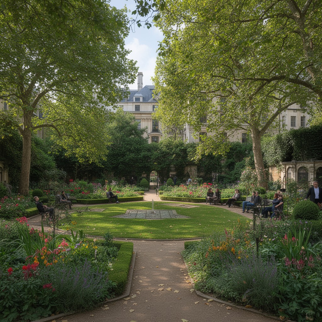 AI-generated illustration of Inner Temple Gardens