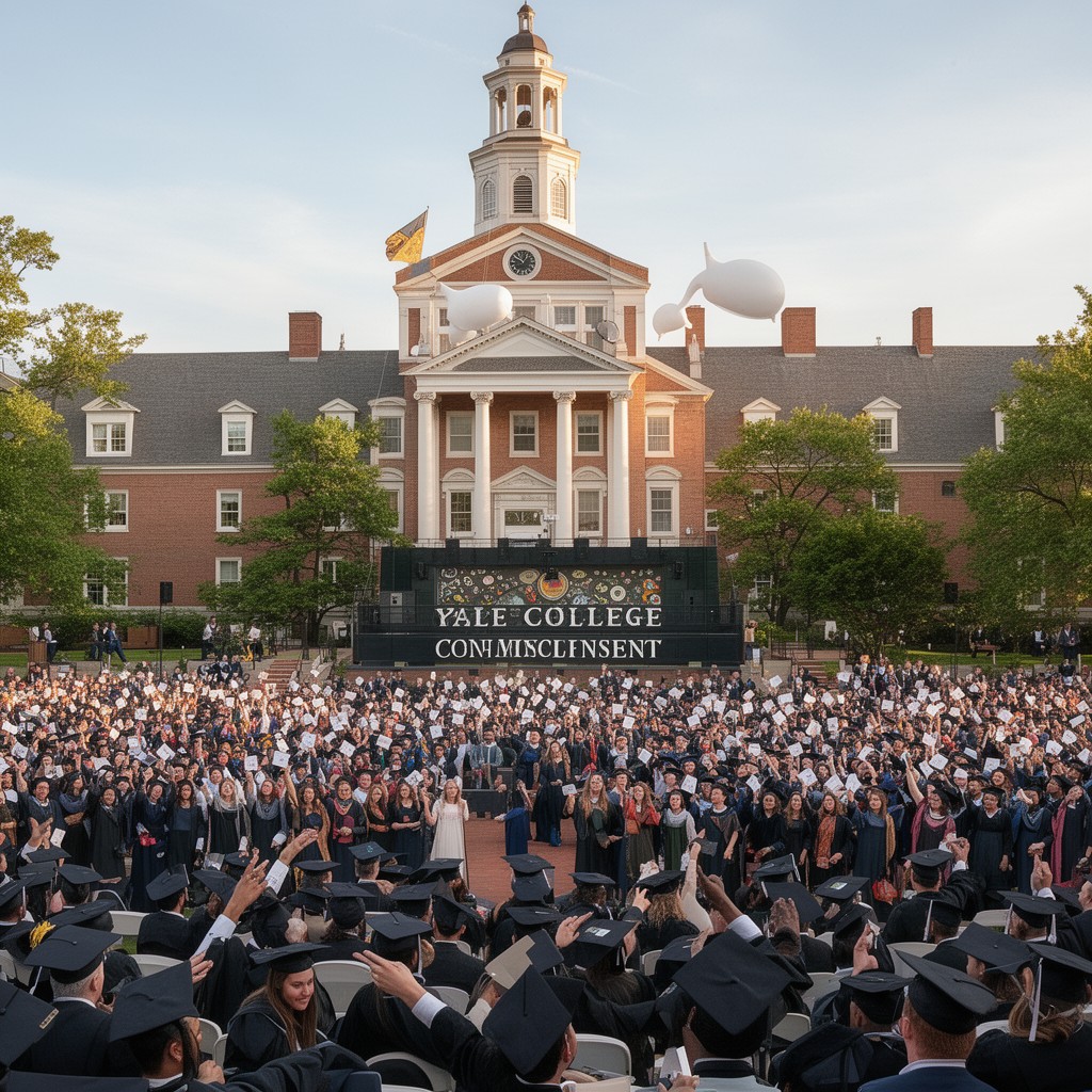 AI-generated illustration of Yale College Commencement ceremonies