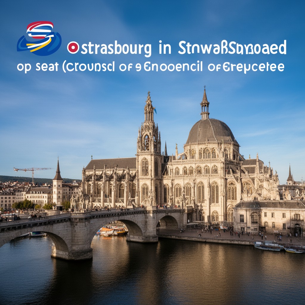 AI-generated illustration of Strasbourg is seat of the Council of Europe