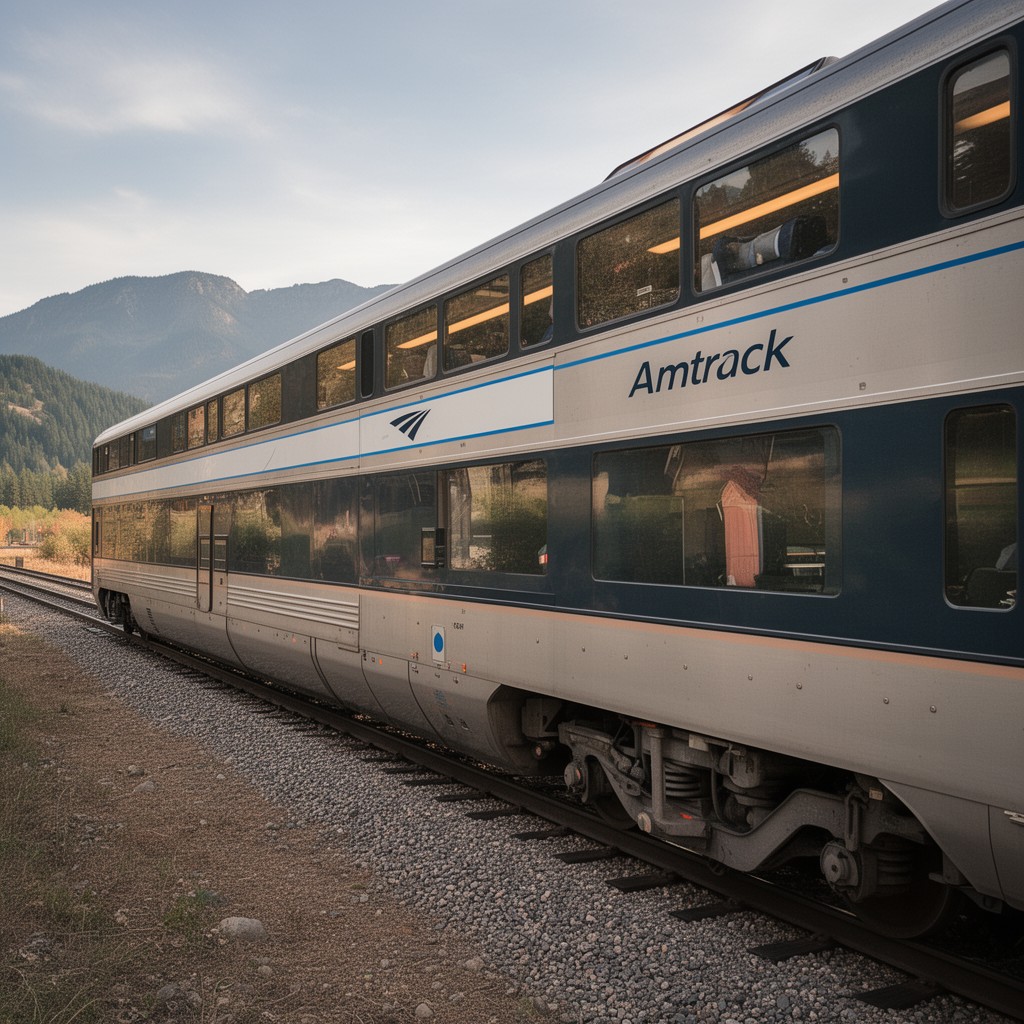 AI-generated illustration of Superliner bi-level cars