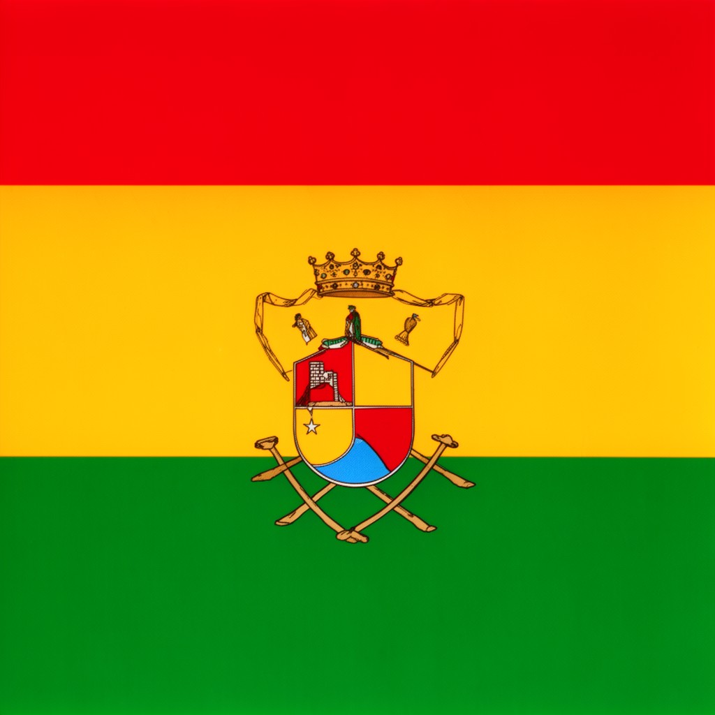 AI-generated illustration of tricolor flag of Bolivia