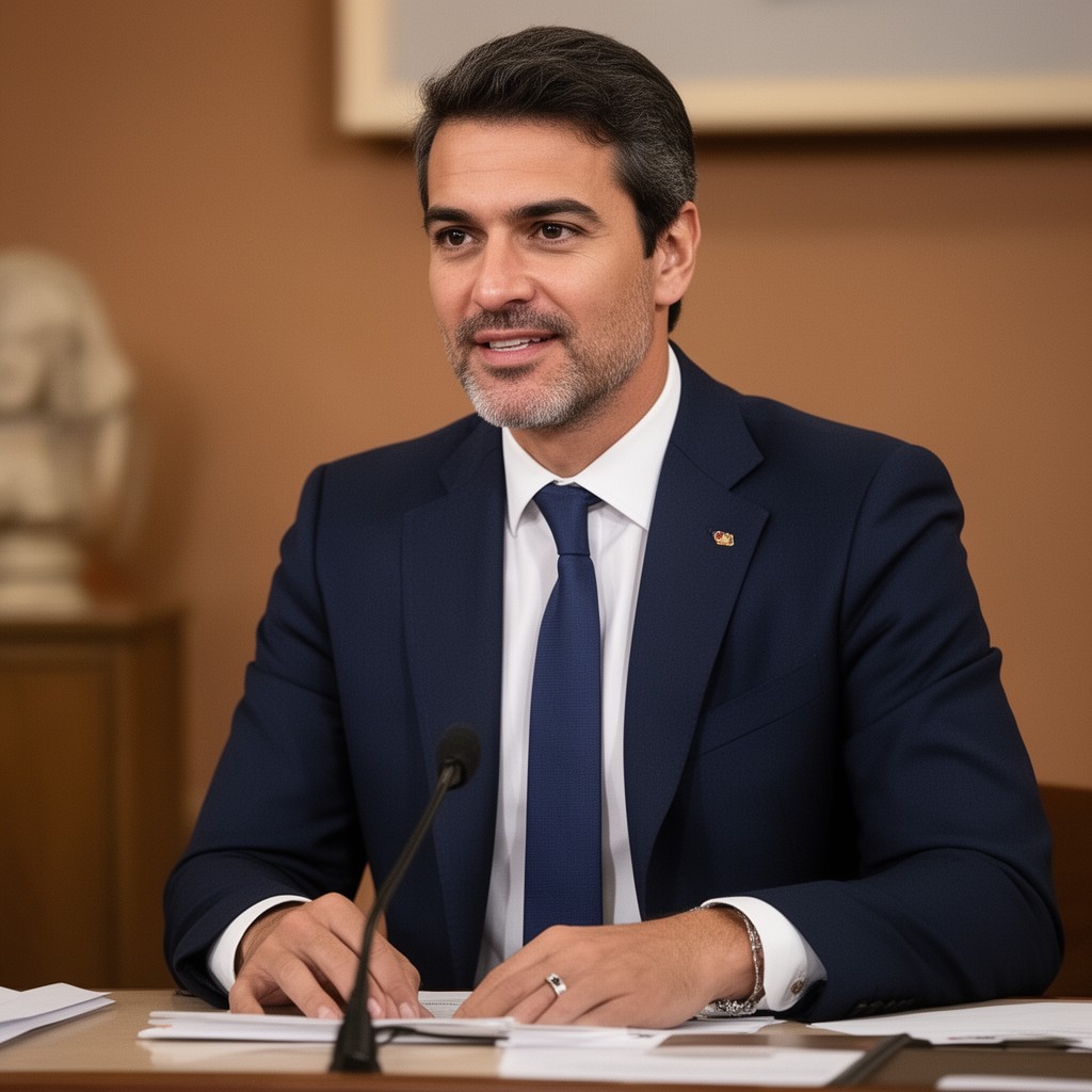 AI-generated illustration of Pedro Sánchez