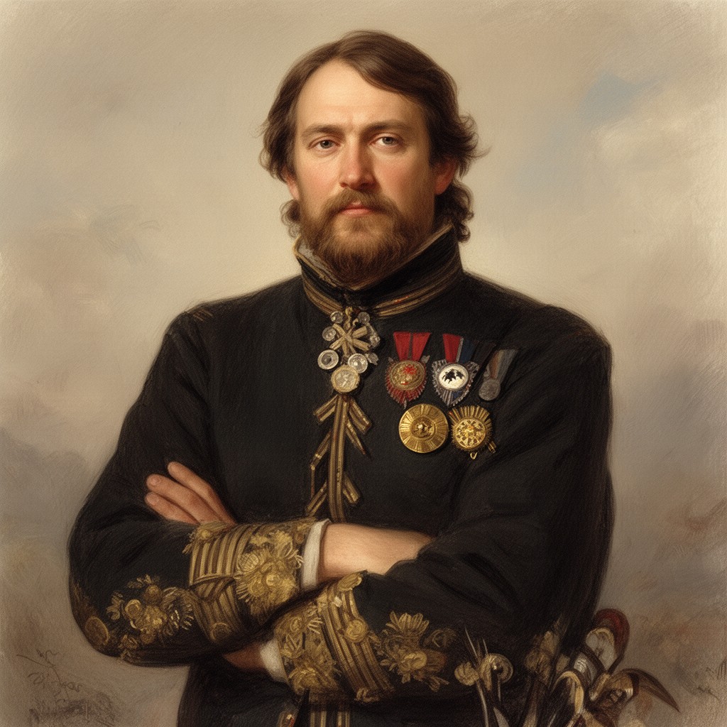 AI-generated illustration of Pierre Bezukhov
