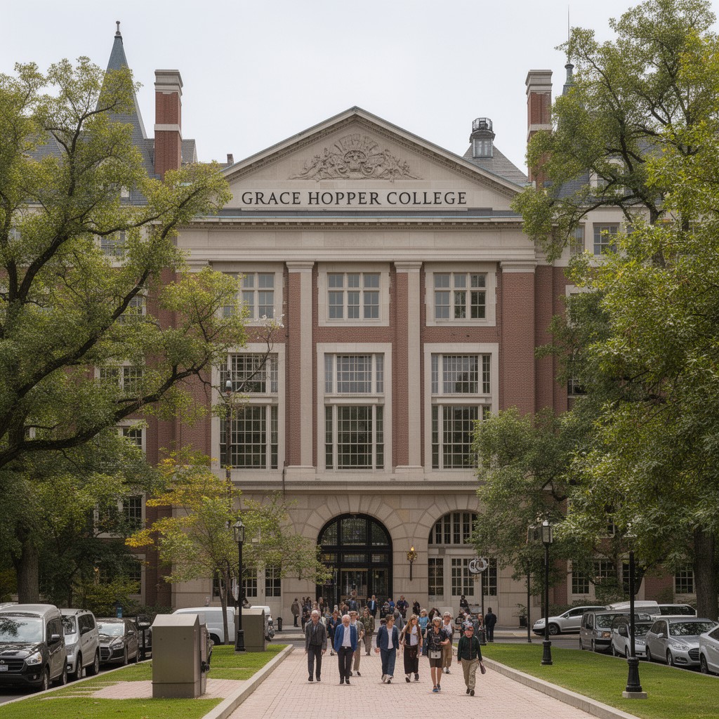 AI-generated illustration of Grace Hopper College