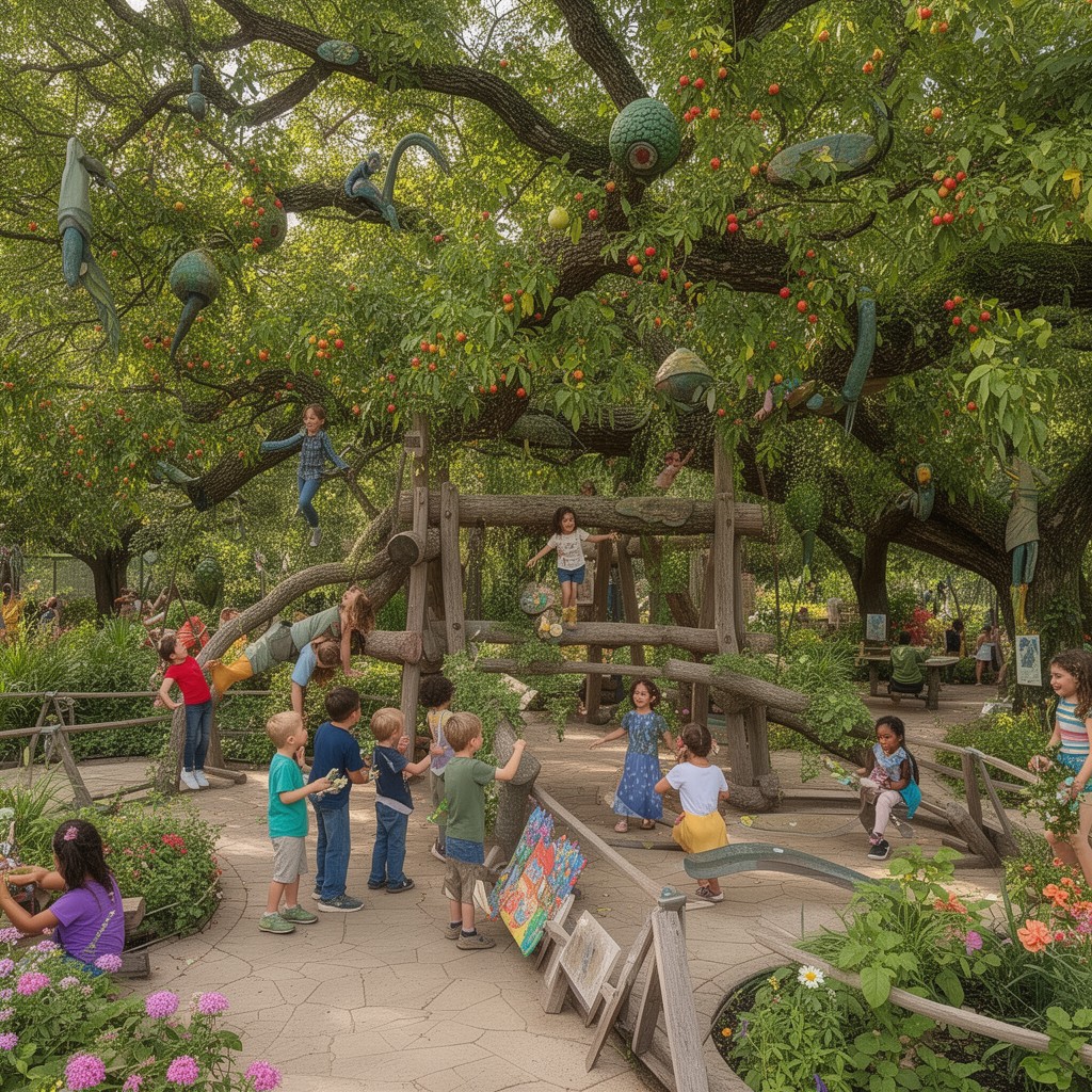 AI-generated illustration of Rory Meyers Children’s Adventure Garden