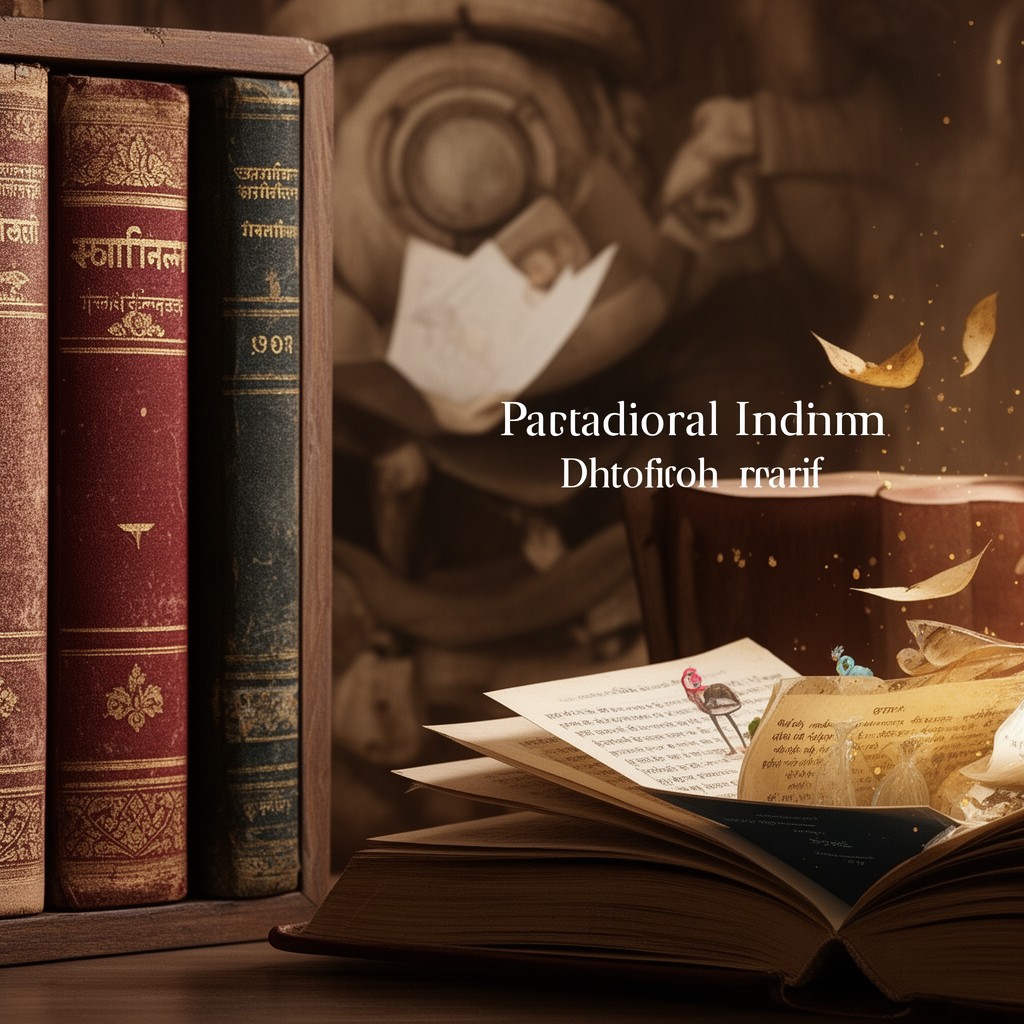 AI-generated illustration of Indian philosophical texts (Darśanas)