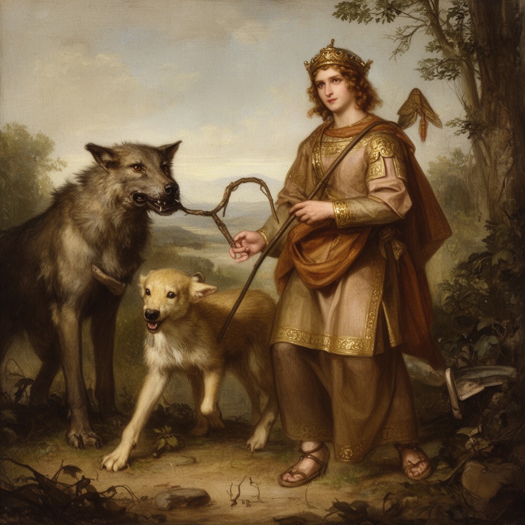 AI-generated illustration of Romulus and Remus
