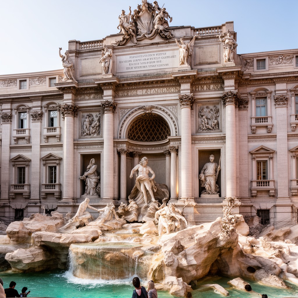 AI-generated illustration of Trevi Fountain