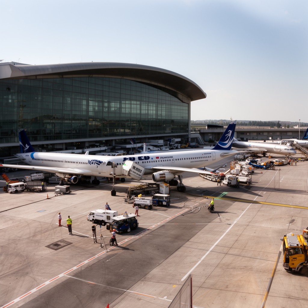 AI-generated illustration of Leonardo da Vinci–Fiumicino Airport