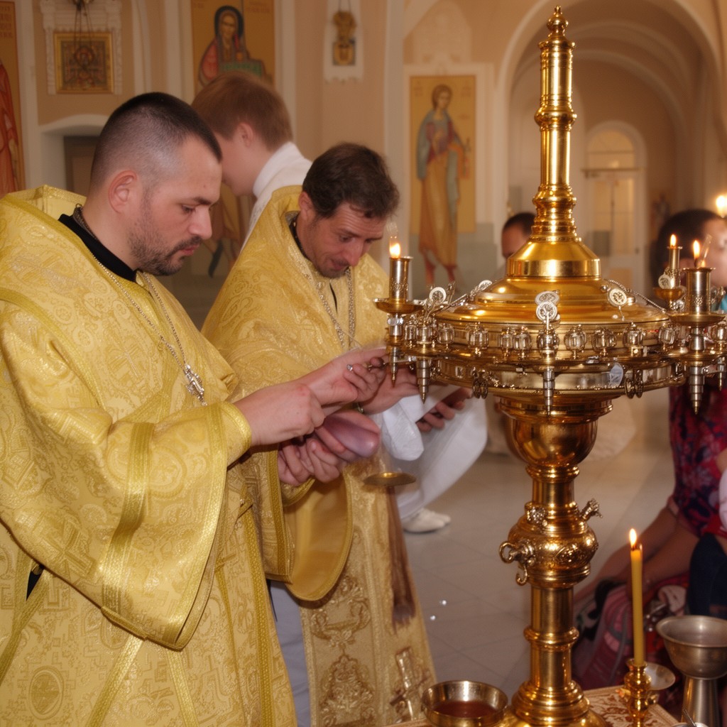 AI-generated illustration of Chrismation in Eastern Christianity