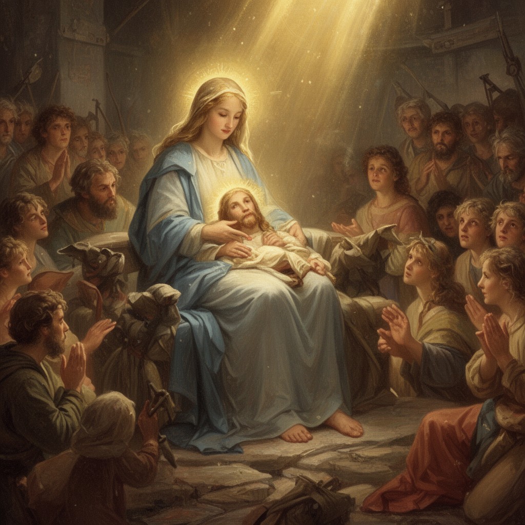 AI-generated illustration of Virgin Birth of Jesus