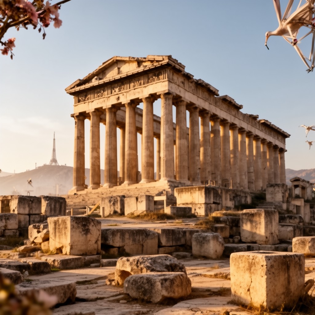 AI-generated illustration of Seven Wonders of the Ancient World