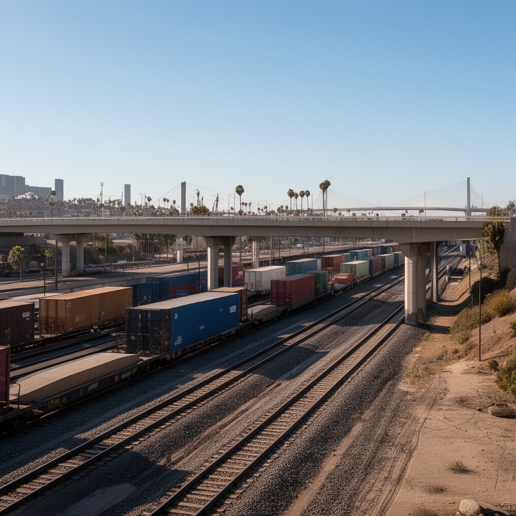 AI-generated illustration of Alameda Corridor