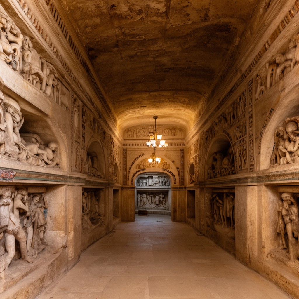 AI-generated illustration of Catacombs of Kom El Shoqafa