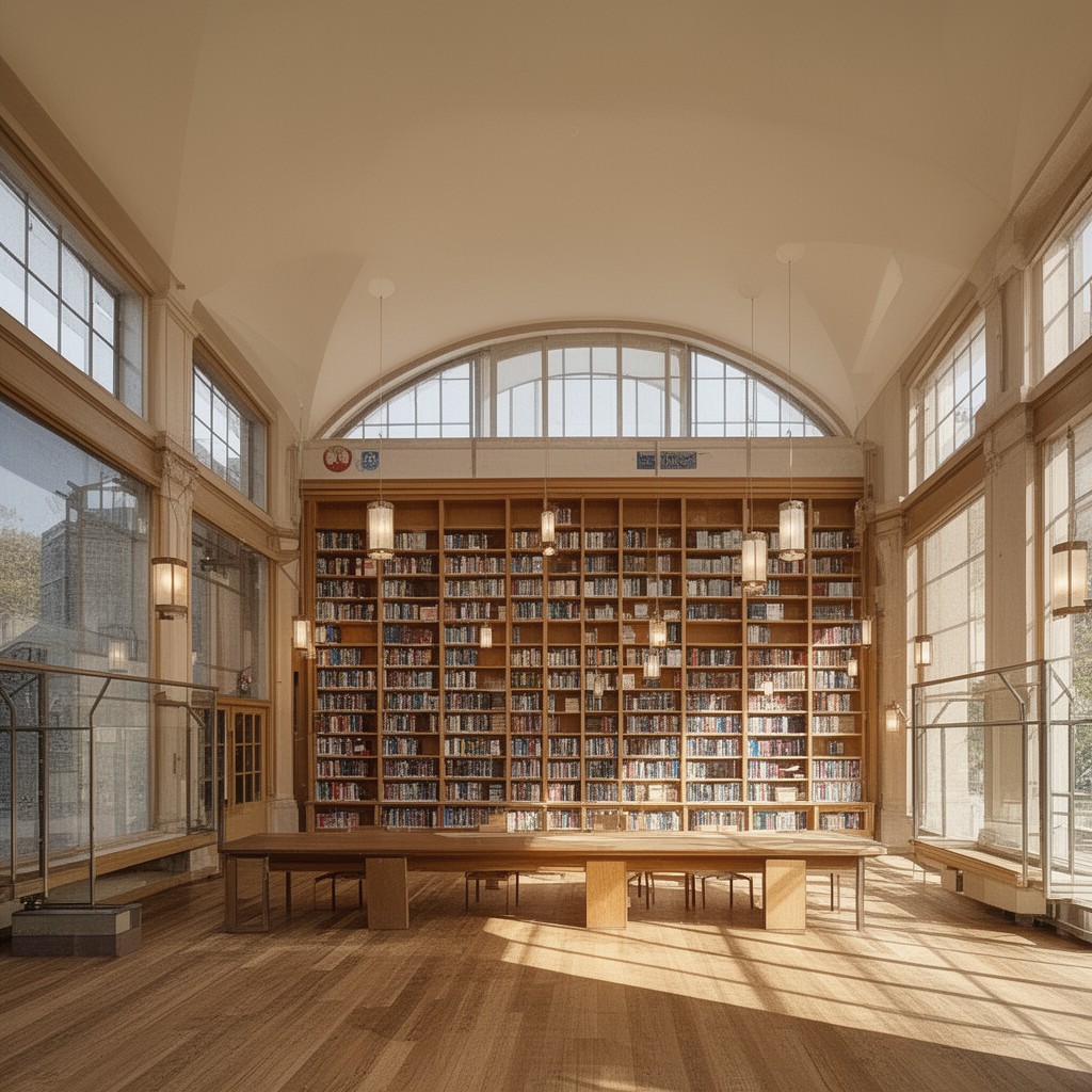 AI-generated illustration of Stauffer Library