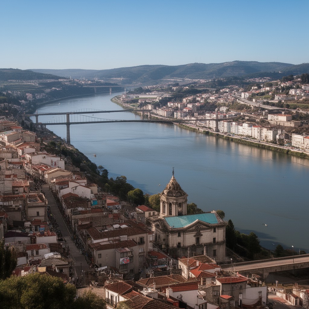 AI-generated illustration of Tagus River
