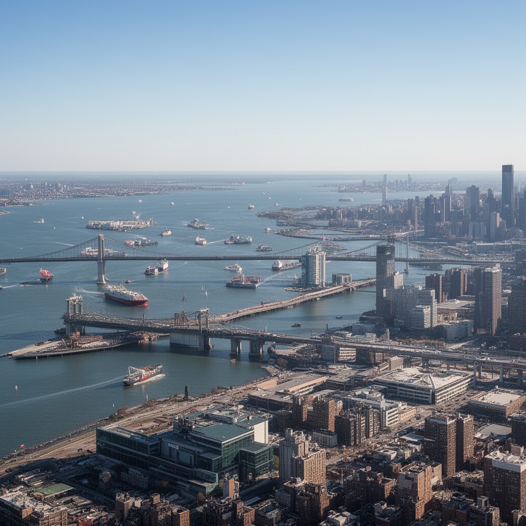 AI-generated illustration of Lower New York Bay