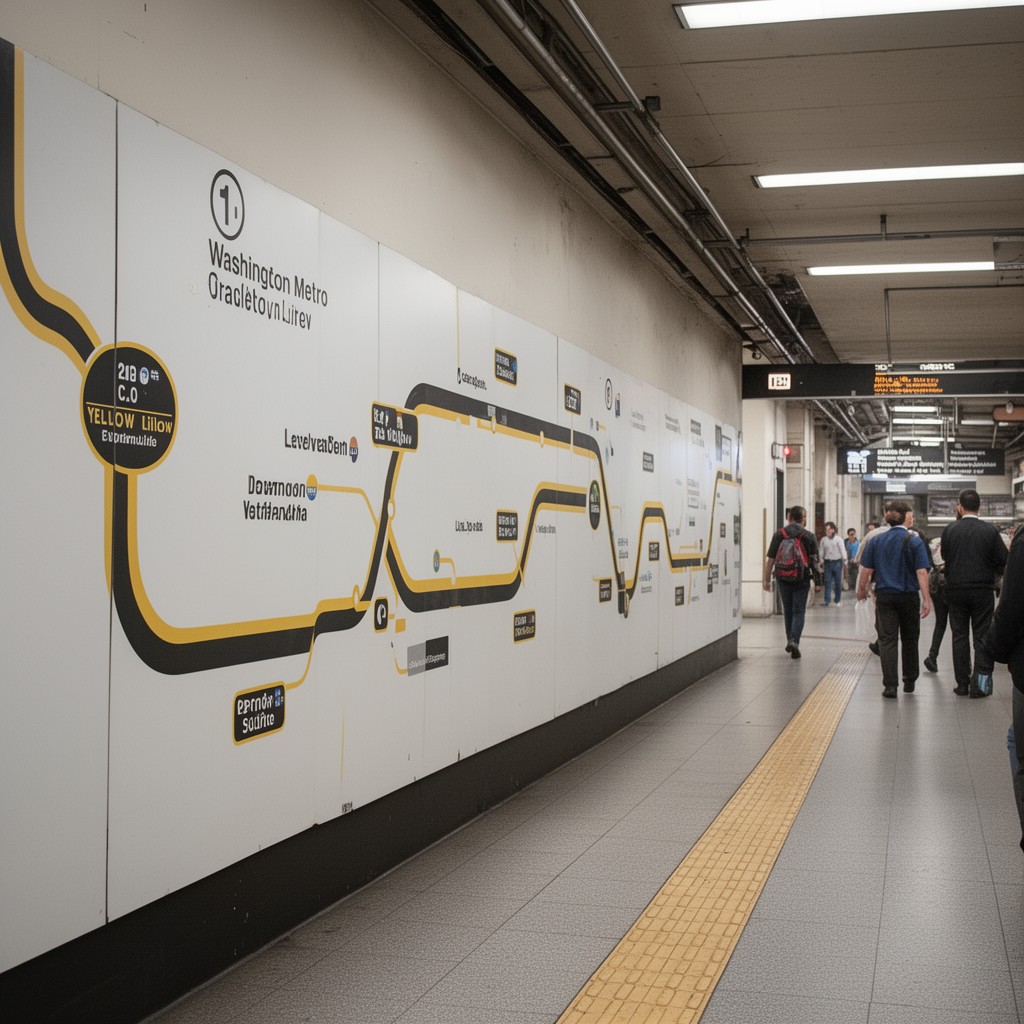 AI-generated illustration of Washington Metro Yellow Line