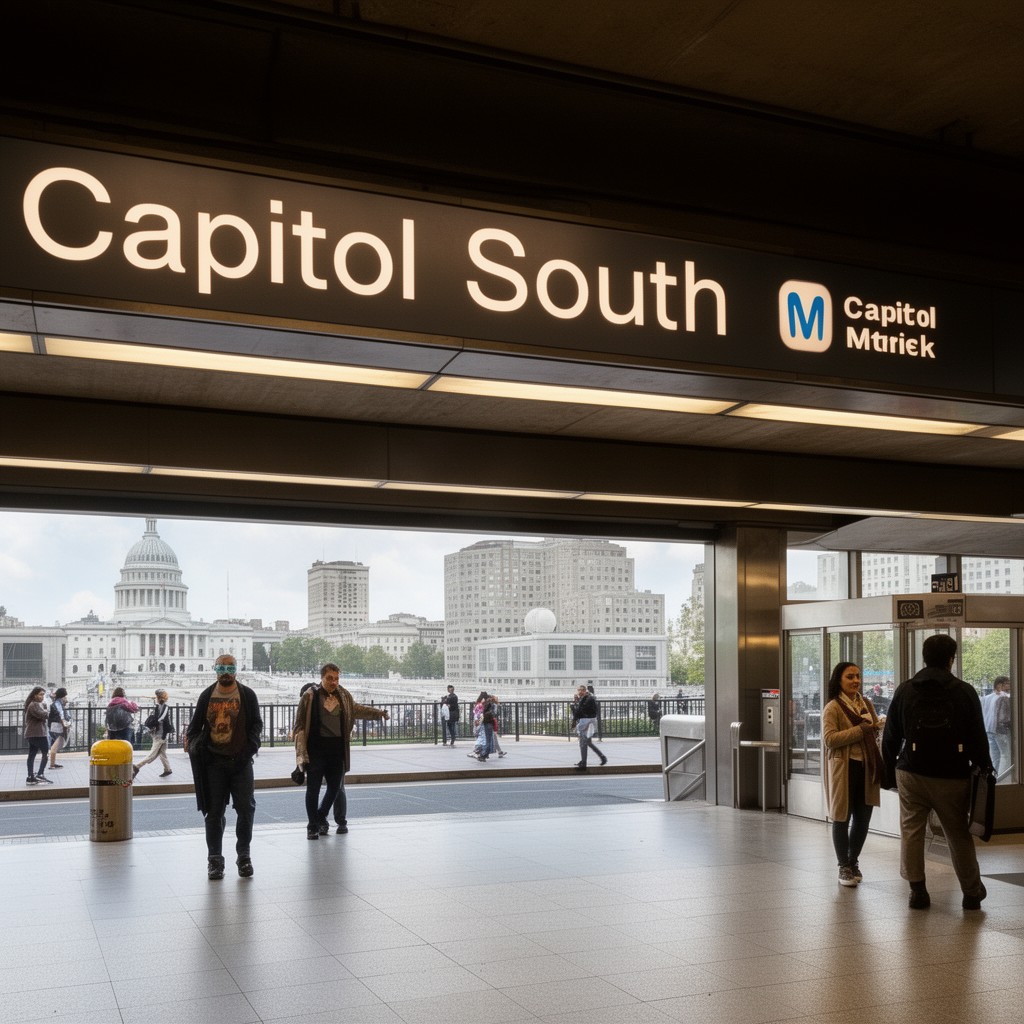 AI-generated illustration of Capitol South Metro station