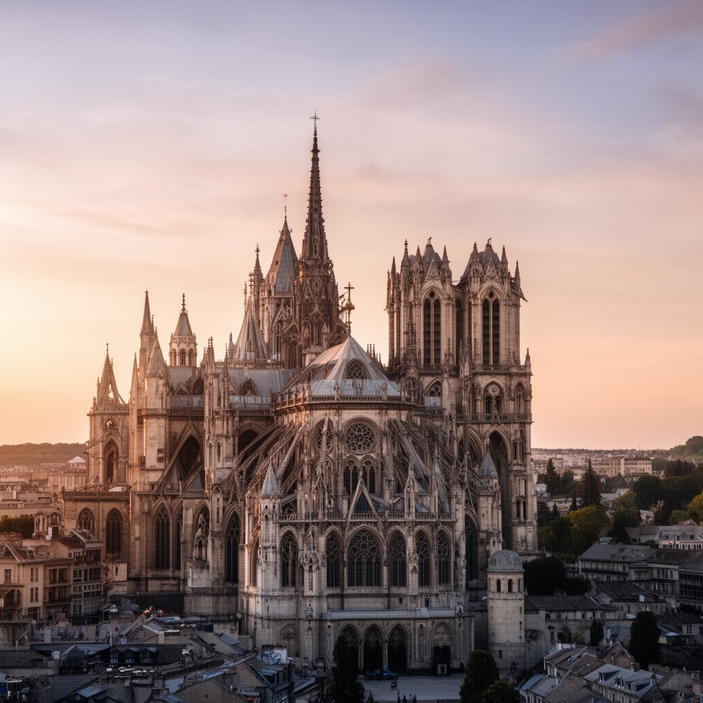 AI-generated illustration of Reims Cathedral