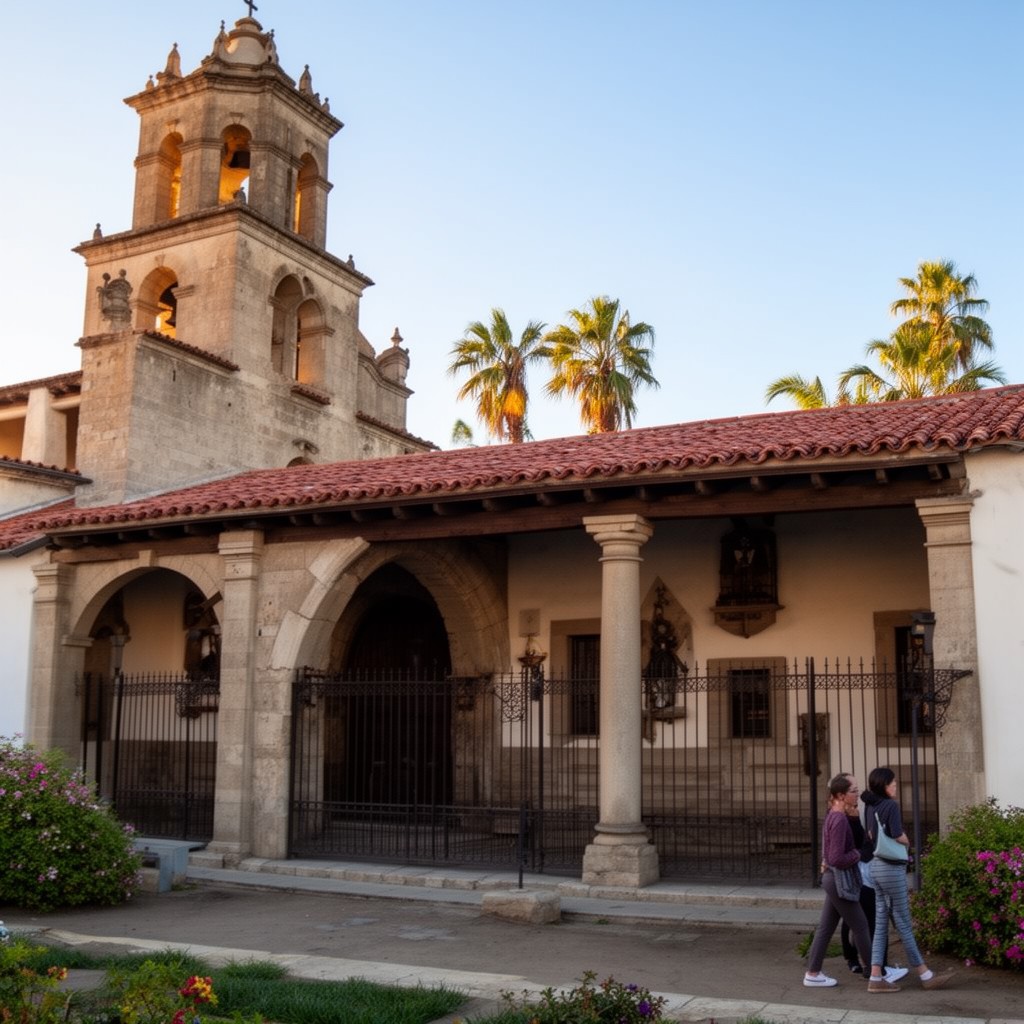 AI-generated illustration of Mission San Gabriel Arcángel
