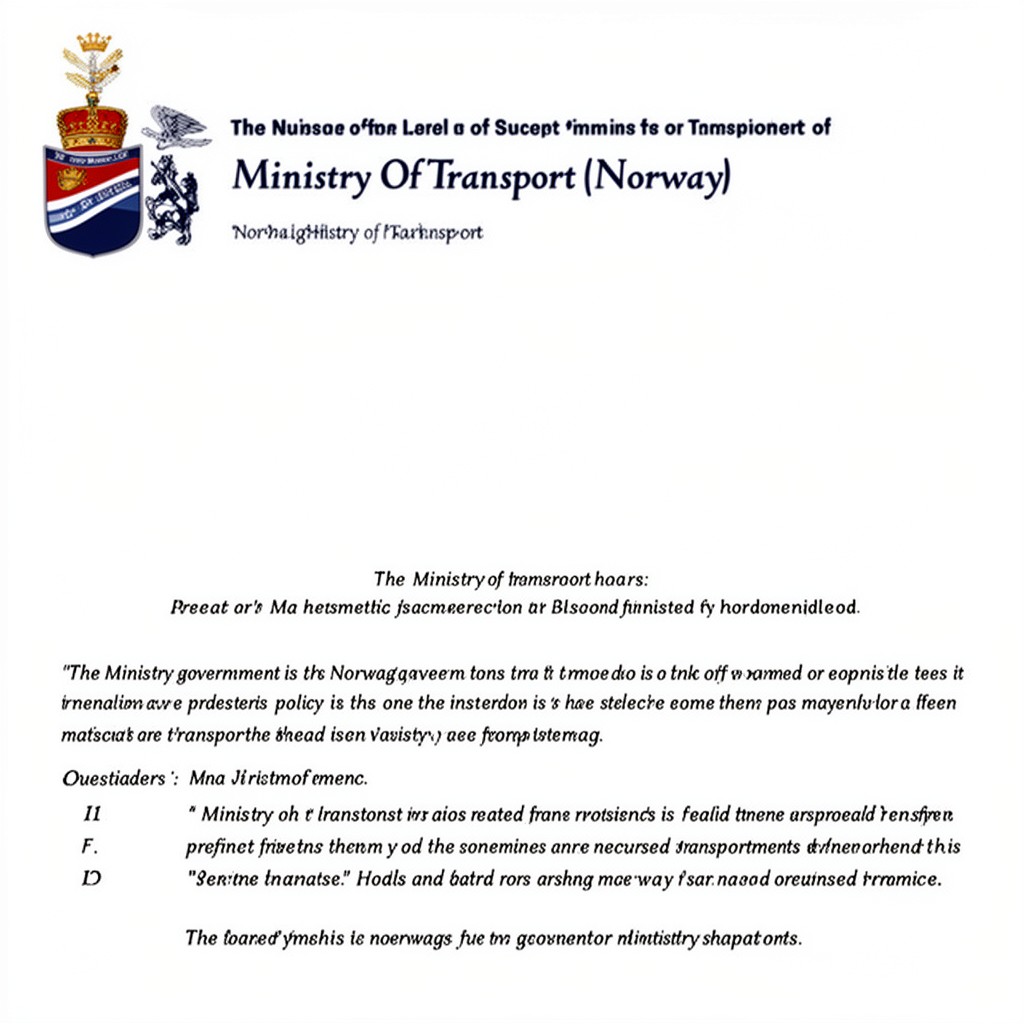 AI-generated illustration of Ministry of Transport (Norway)