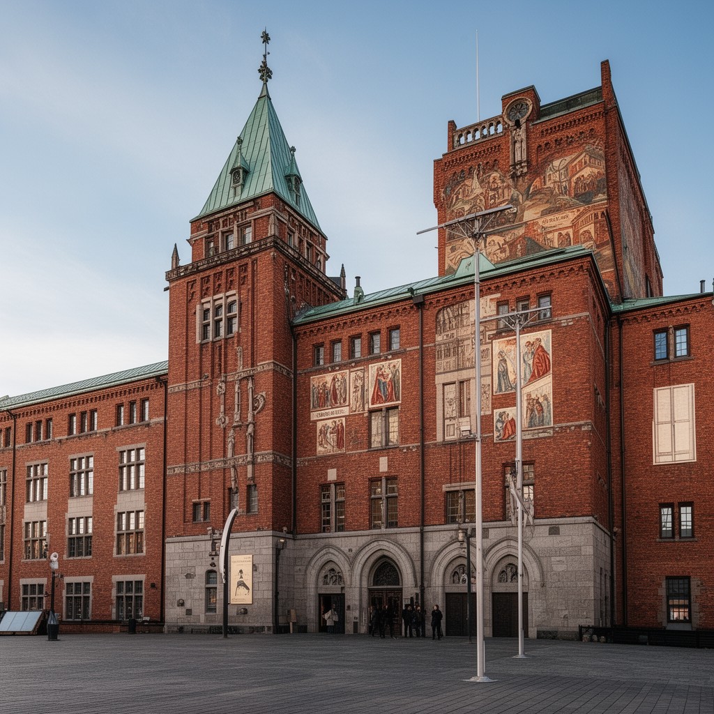 AI-generated illustration of Oslo City Hall