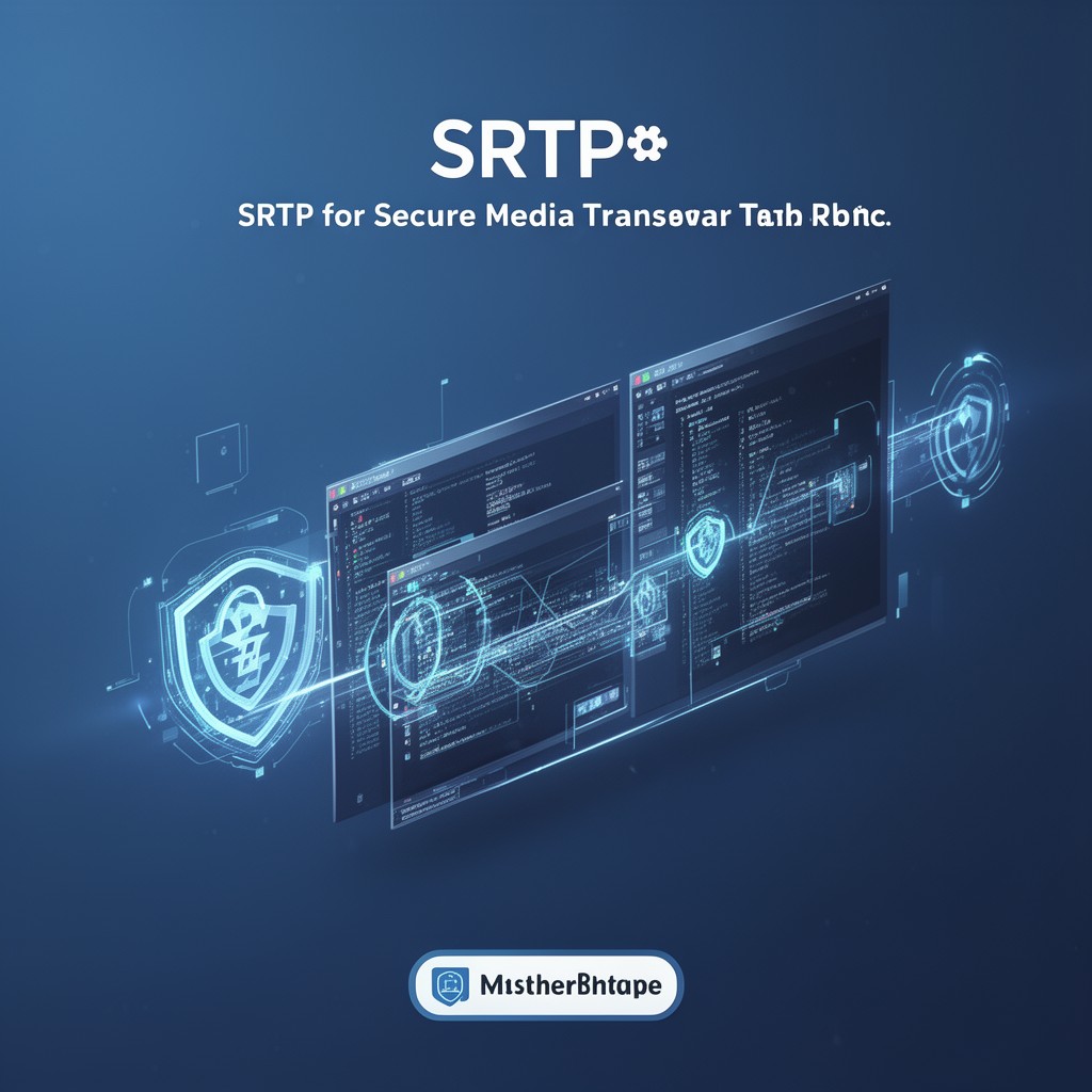 AI-generated illustration of SRTP for secure media transport