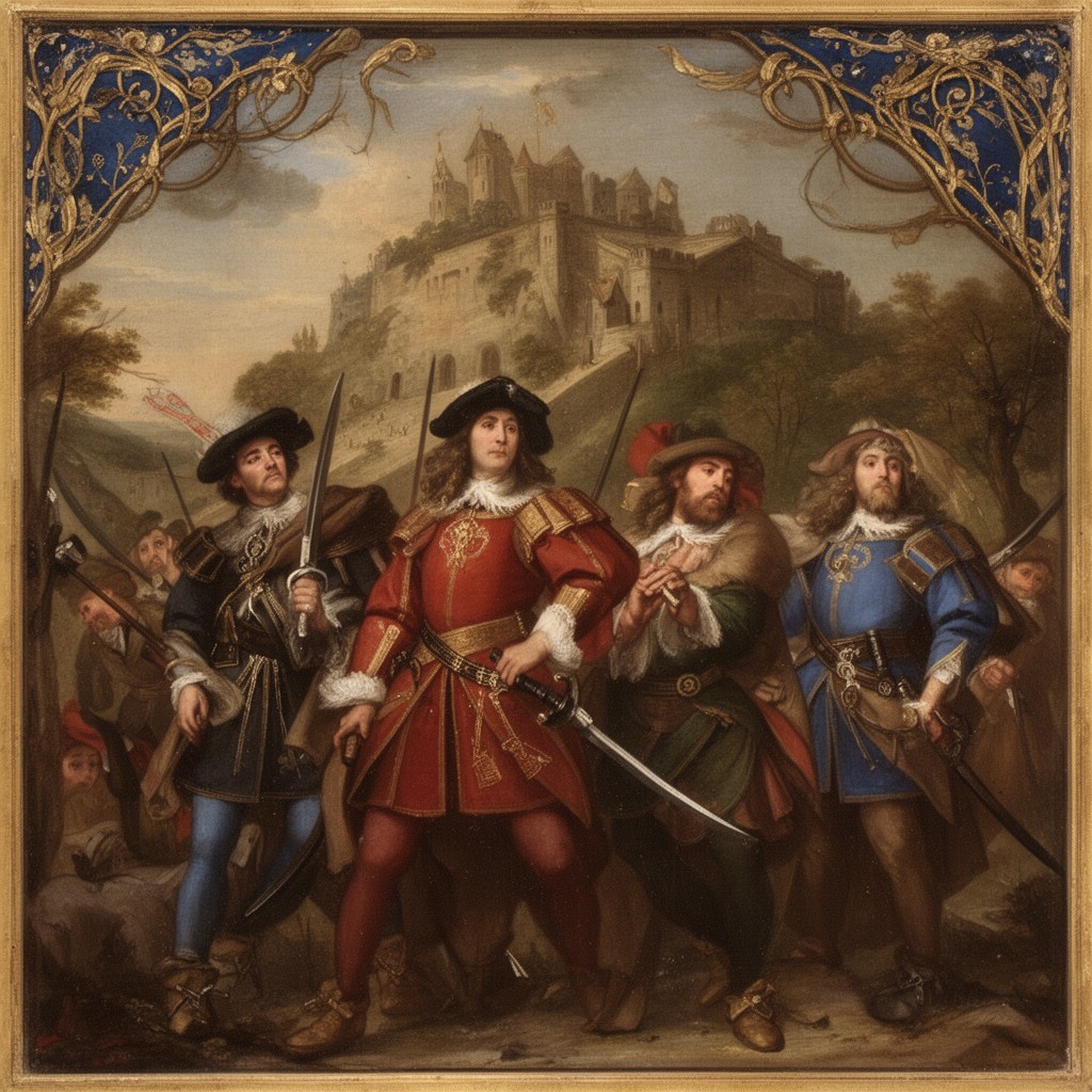 AI-generated illustration of The Three Musketeers