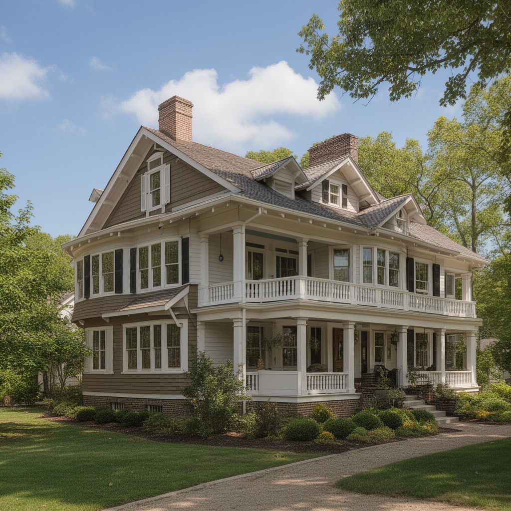 AI-generated illustration of Dutch Colonial Revival architecture