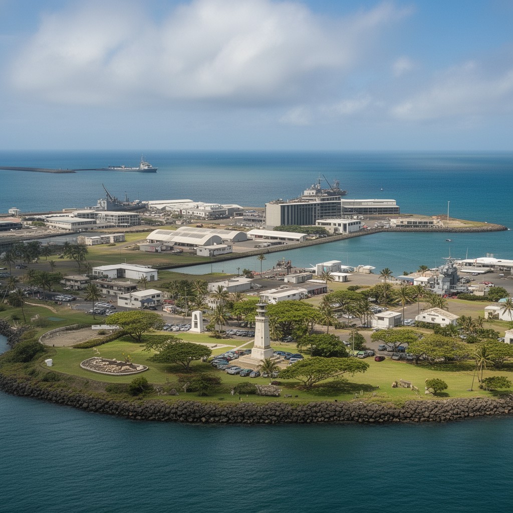 AI-generated illustration of Ford Island, Pearl Harbor