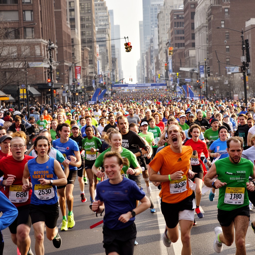 AI-generated illustration of Boston Marathon