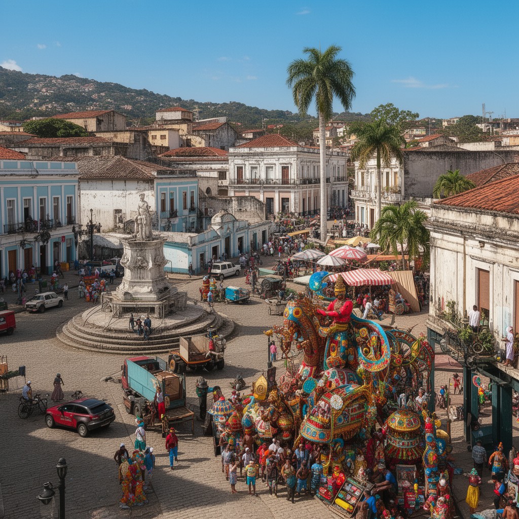 AI-generated illustration of Santiago de Cuba