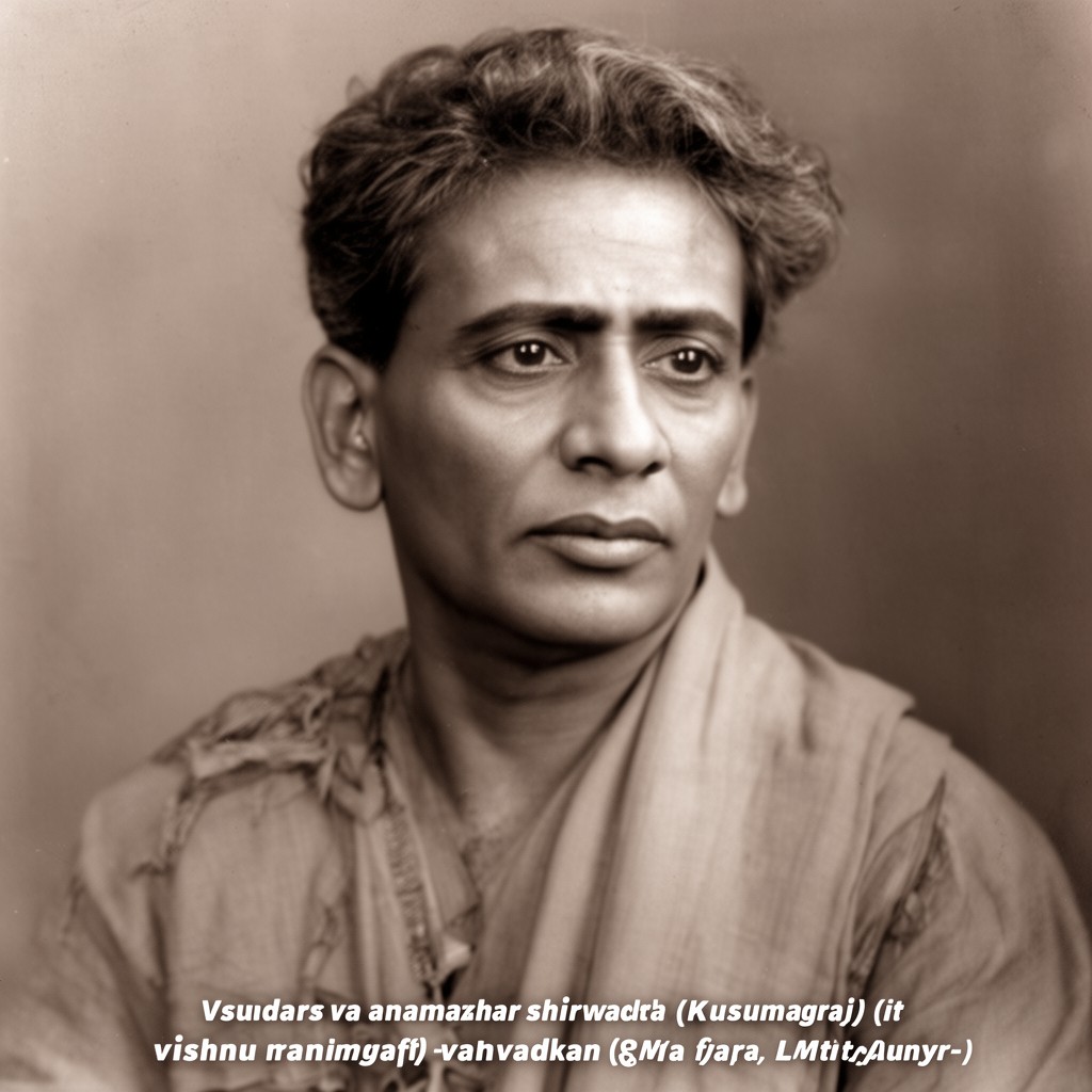 AI-generated illustration of Vishnu Vaman Shirwadkar (Kusumagraj)