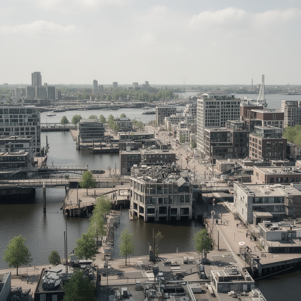 AI-generated illustration of Western Docklands