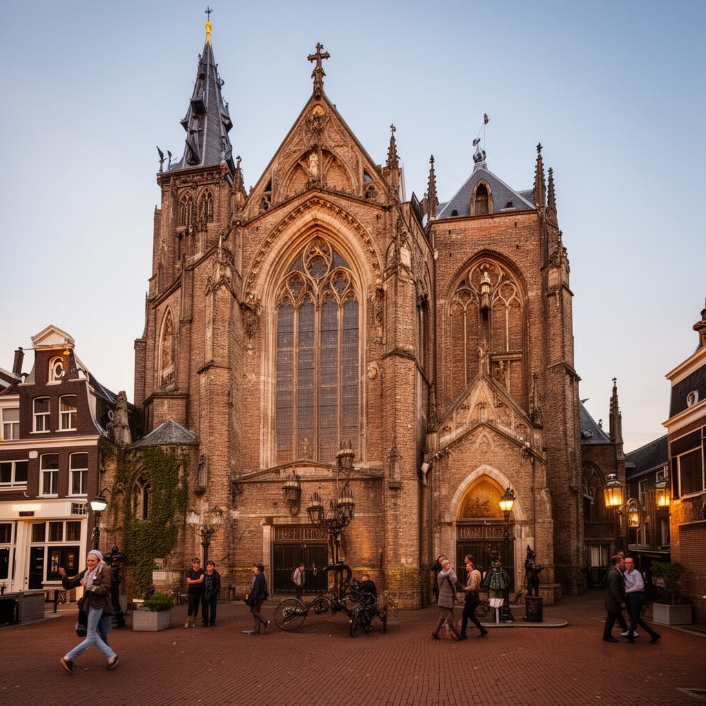 AI-generated illustration of Nieuwe Kerk