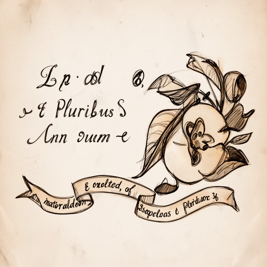 AI-generated illustration of E pluribus unum (shared national motto)