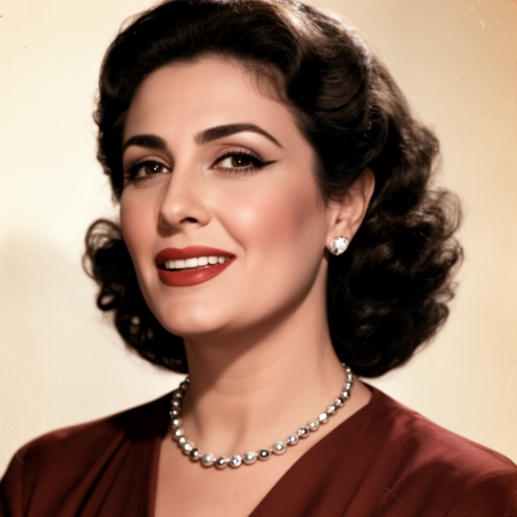 AI-generated illustration of Faten Hamama