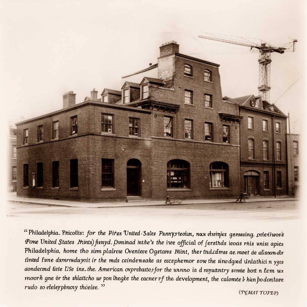 AI-generated illustration of Philadelphia, Pennsylvania (for the first United States Mint)