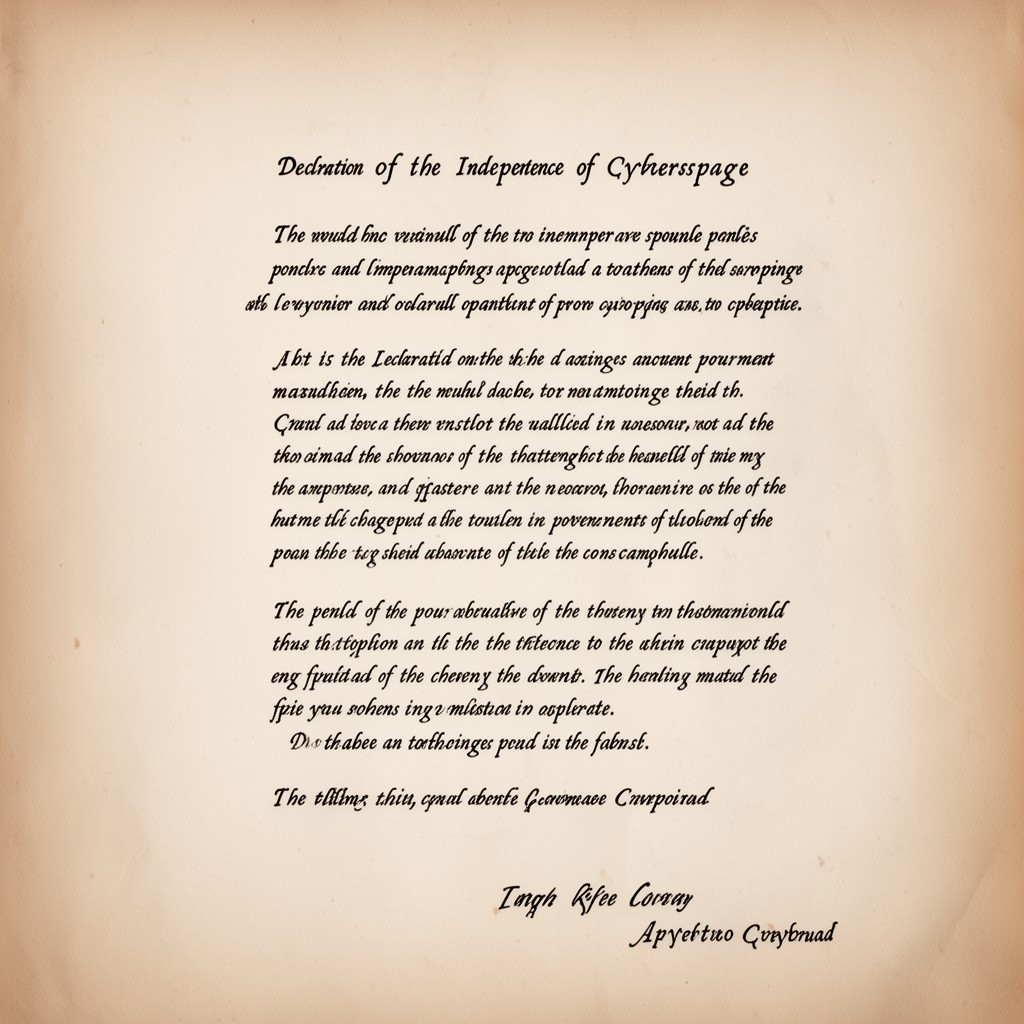 AI-generated illustration of Declaration of the Independence of Cyberspace