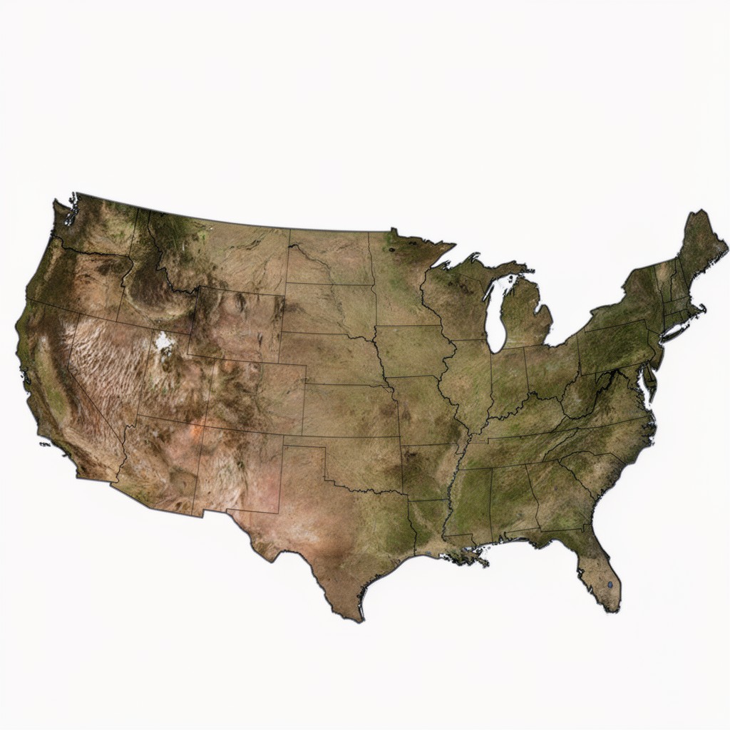 AI-generated illustration of contiguous United States
