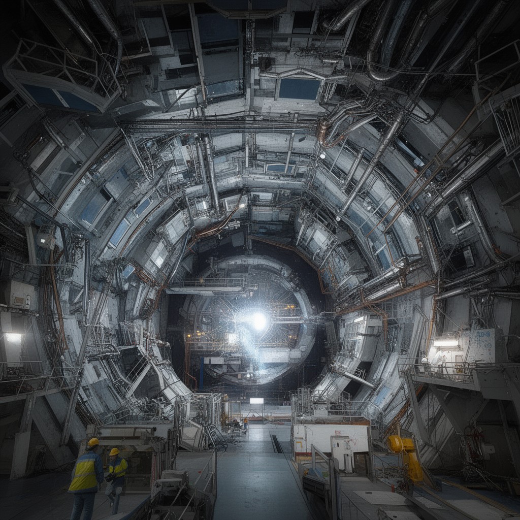 AI-generated illustration of A Large Ion Collider Experiment