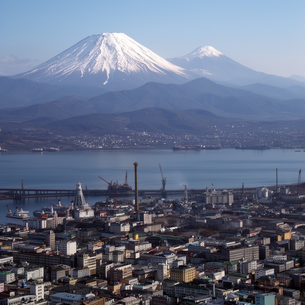 AI-generated illustration of Petropavlovsk-Kamchatsky