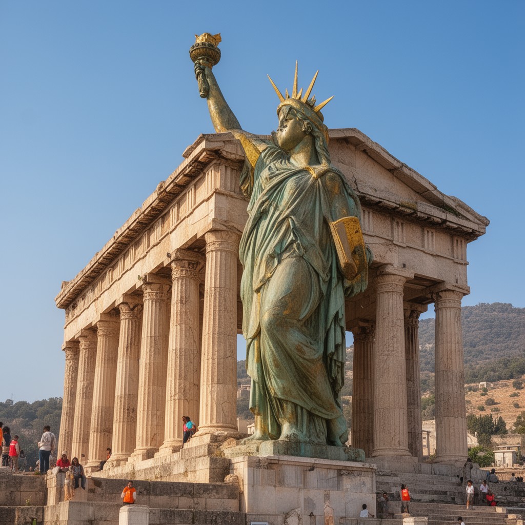 AI-generated illustration of Statue of Zeus at Olympia